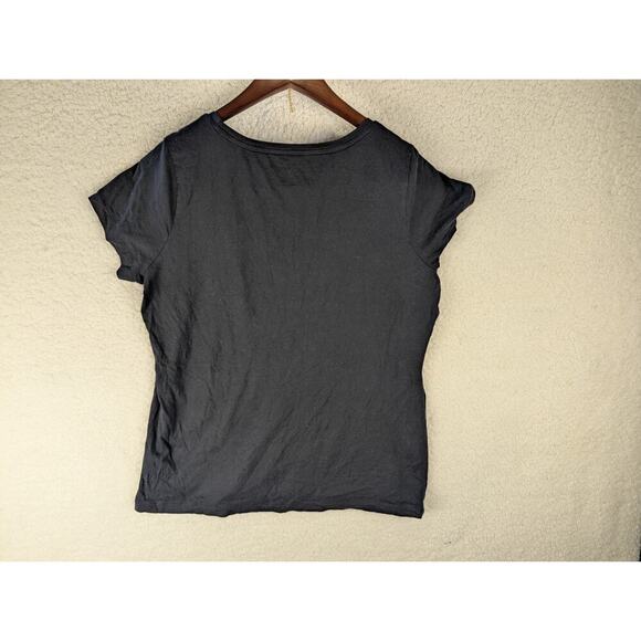 Lands' End Shaped Short Sleeve Jersey Knit Shirt Black Large - Picture 5 of 5